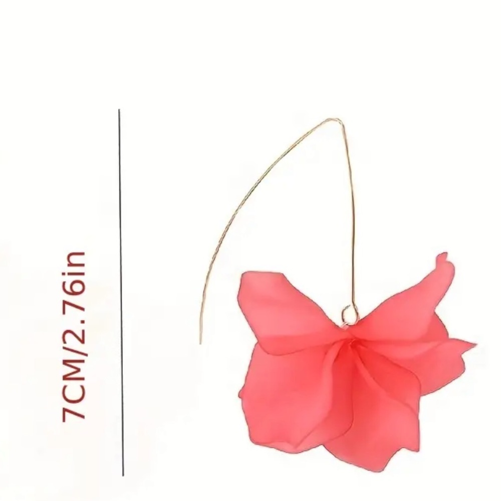 Exquisite Flower Design Hook Dangle Earrings Retro Bohemian Style Resin Jewelry - Picture 3 of 3